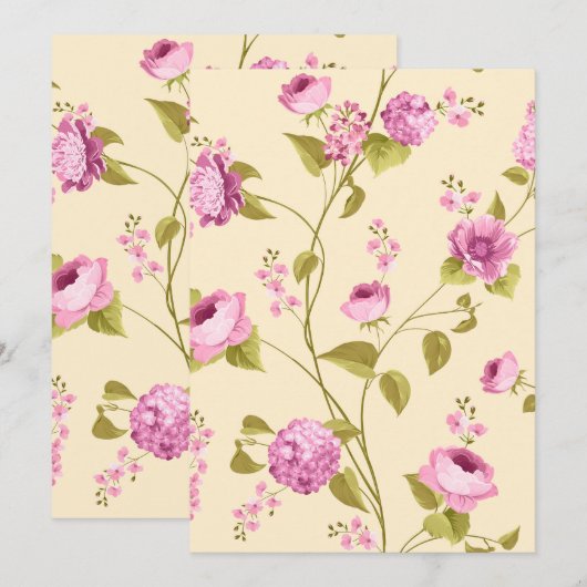 Muster der Blume 16 Dankeskarte (Vorne/Hinten)