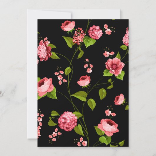 Muster der Blume 18 Dankeskarte (Rückseite)