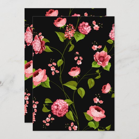 Muster der Blume 18 Dankeskarte (Vorne/Hinten)