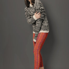 Muster der Blume auf orange-schattigem Hintergrund Leggings