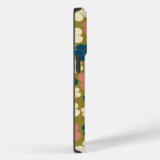 Muster der Blume - Blau, Olivgrün, Rosa und Creme Case-Mate iPhone Hülle (Rückseite / Rechts)
