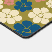 Muster der Blume - Blau, Olivgrün, Rosa und Creme Schreibtischunterlage (Ecke)