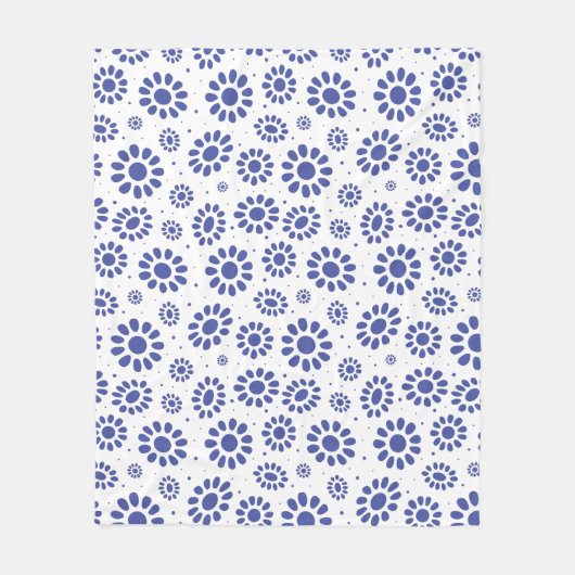 Muster der Blume Blau und Weiß Abstrakt Daisy Fleecedecke (Vorderseite)