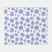 Muster der Blume Blau und Weiß Abstrakt Daisy Fleecedecke (Vorderseite (Horizontal))
