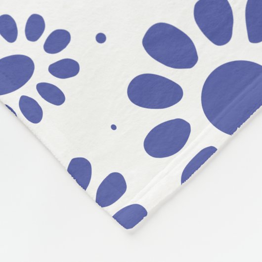 Muster der Blume Blau und Weiß Abstrakt Daisy Fleecedecke (Ecke)