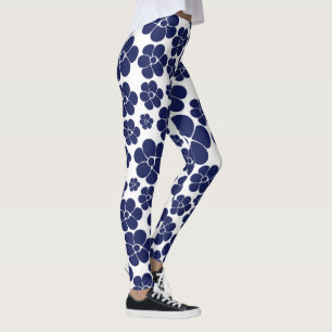 Muster der Blume - Blau und Weiß Leggings