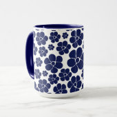 Muster der Blume - Blau und Weiß Tasse (Vorderseite Links)