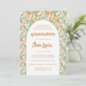 Muster der Blume Blumenbogen CUSTOMPhoto Quinceañe Einladung (Stehend Vorderseite)
