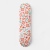 Muster der Blume Coral Pink Skateboard (Vorderseite)