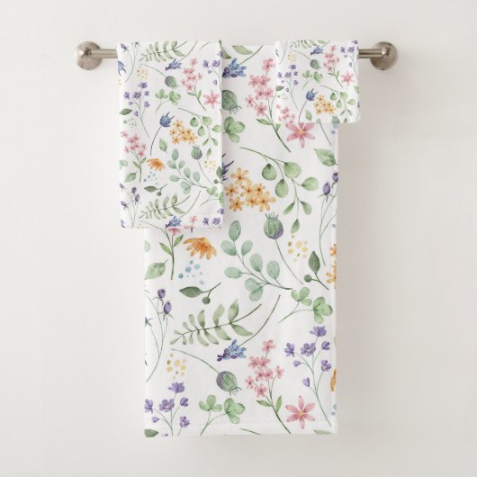Muster der Blume der Aquarellfrüchte Badhandtuch Set (Insitu)