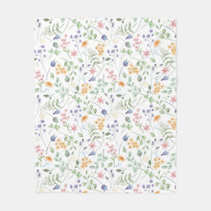 Muster der Blume der Aquarellfrüchte Fleecedecke