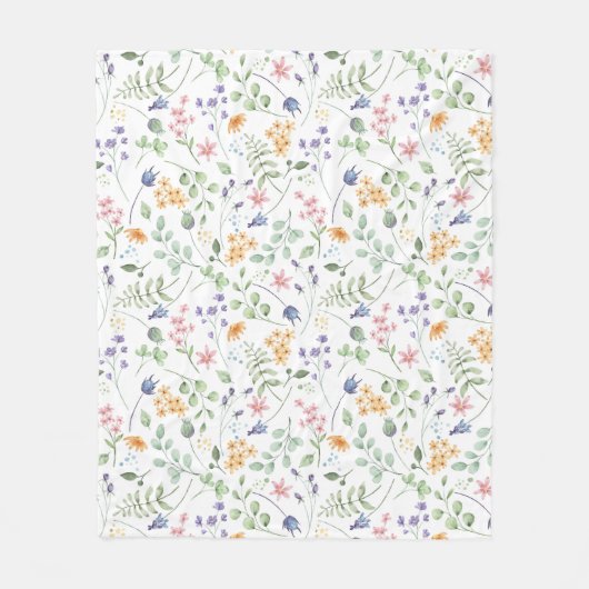 Muster der Blume der Aquarellfrüchte Fleecedecke (Vorderseite)