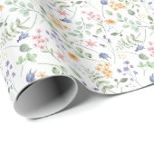 Muster der Blume der Aquarellfrüchte Geschenkpapier (Rolleneckpunkt)