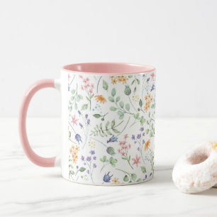 Muster der Blume der Aquarellfrüchte Tasse