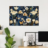 Muster der Blume der Pflanze Poster (Heimbüro)