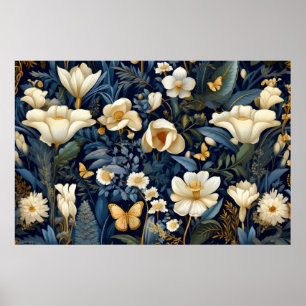 Muster der Blume der Pflanze Poster