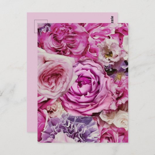 Muster der Blume der rosa weißen Lavendel-Rose Postkarte (Vorne/Hinten)