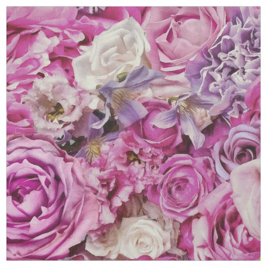 Muster der Blume der rosa weißen Lavendel-Rose Stoff (Muster)