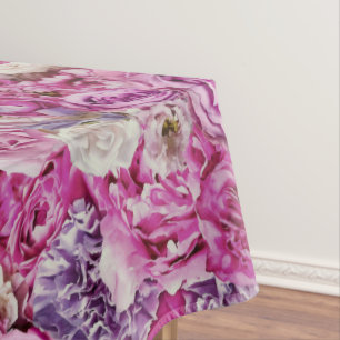 Muster der Blume der rosa weißen Lavendel-Rose Tischdecke