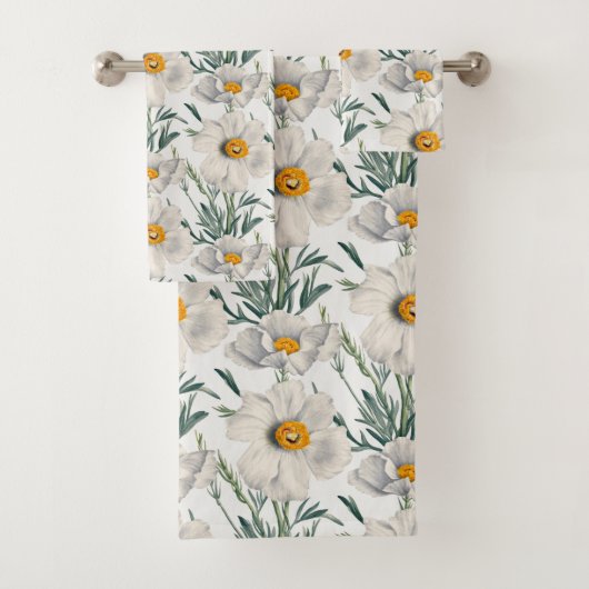 Muster der Blume des Baummohns Badhandtuch Set (Insitu)