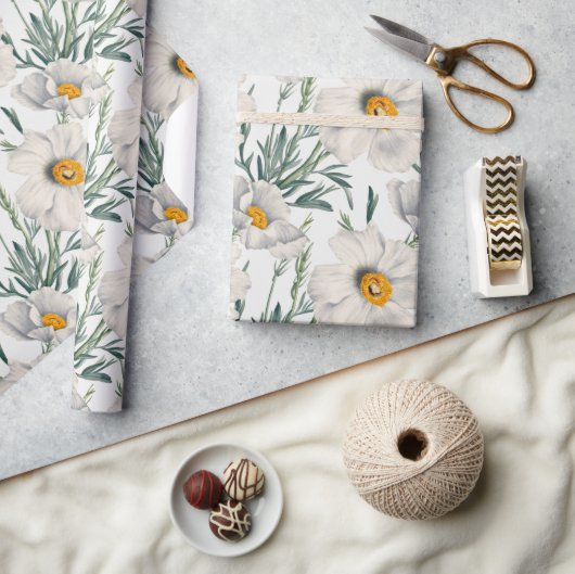 Muster der Blume des Baummohns Geschenkpapier (Kunsthandwerk)