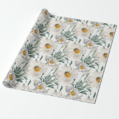 Muster der Blume des Baummohns Geschenkpapier (Ungerollt)