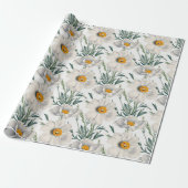 Muster der Blume des Baummohns Geschenkpapier (Ungerollt)