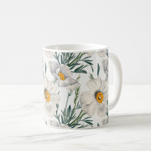 Muster der Blume des Baummohns Kaffeetasse (VorderseiteRechts)