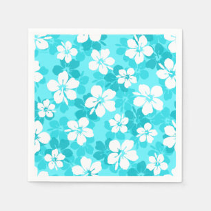 Muster der Blume des tropischen blauen Hibiskus Serviette