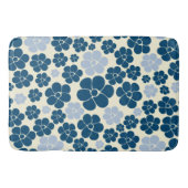 Muster der Blume - Dunkelblau, hellblau und cremef Badematte (Vorderseite)