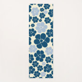 Muster der Blume - Dunkelblau, hellblau und cremef Yogamatte (Vorderseite)