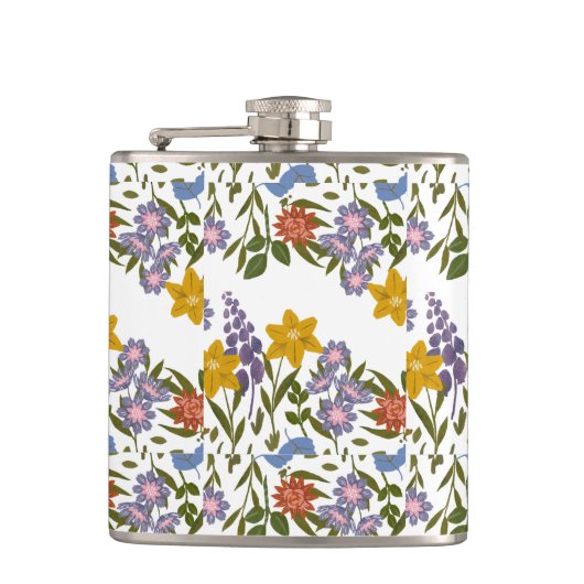 Muster der Blume Flachmann (Vorderseite)