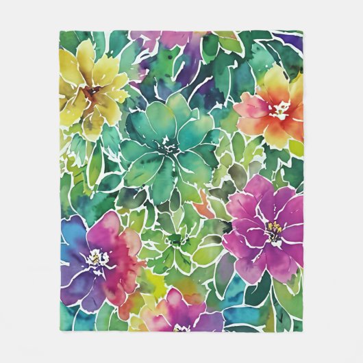 Muster der Blume Fleecedecke (Vorderseite)