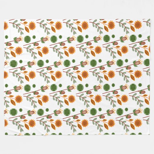 Muster der Blume Fleecedecke (Vorderseite (Horizontal))