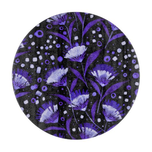 Muster der Blume für die abstrakte Aquarellkarnati Schneidebrett (Vorderseite)