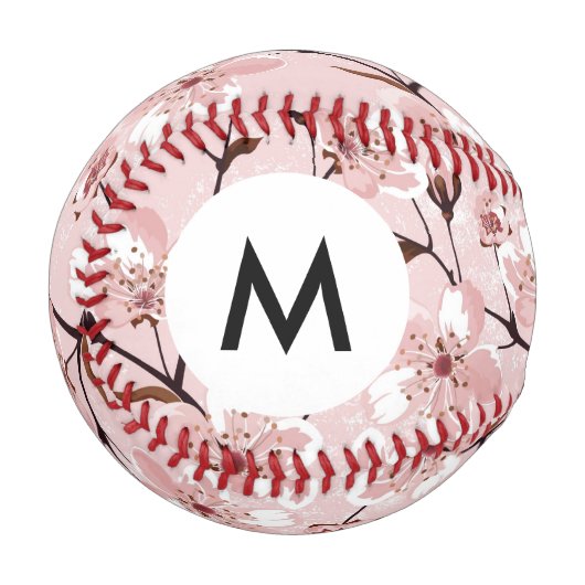 Muster der Blume für Monogram Cherry Blossom Baseball (Vorderseite Links)