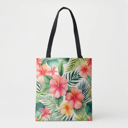 Muster der Blume für tropischen Hibiskus Tasche (Vorderseite)