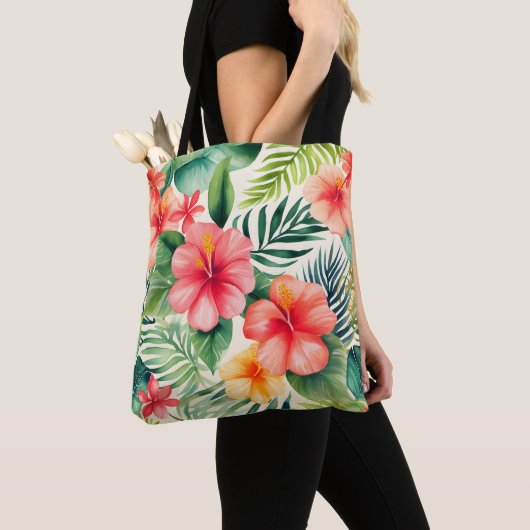 Muster der Blume für tropischen Hibiskus Tasche (Von Nahem)