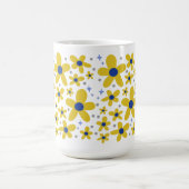 Muster der Blume Gelb & Blau Kaffeetasse (Mittel)