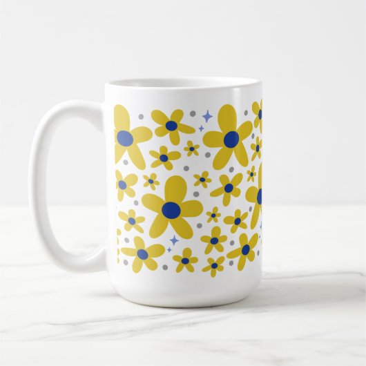 Muster der Blume Gelb & Blau Kaffeetasse (Links)