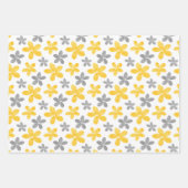 Muster der Blume Gelb/Grau Geschenkpapier Set (Vorderseite)