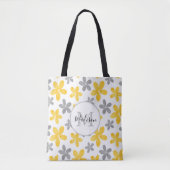 Muster der Blume Gelb/Grau Tasche (Vorderseite)