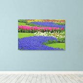 Muster der Blume Hyacinth und Tulip in Keukenhof Leinwanddruck (Insitu (Holzboden))