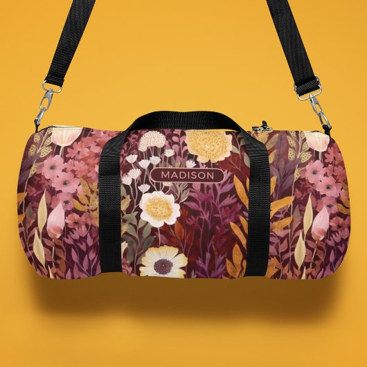 Muster der Blume im Wildland Personalisiert Duffle Bag