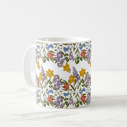 Muster der Blume Kaffeetasse (Vorderseite Links)