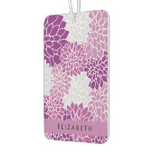 Muster der Blume, Lila Dahlia, Ihr Name Autolufterfrischer (Links)