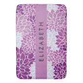 Muster der Blume, Lila Dahlia, Ihr Name Badematte (Vorderseite Vertikal)