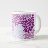 Muster der Blume, Lila Dahlia, Ihr Name Jumbo-Tasse (Vorderseite Rechts)