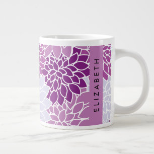 Muster der Blume, Lila Dahlia, Ihr Name Jumbo-Tasse