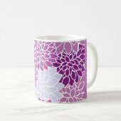 Muster der Blume, Lila Dahlia, Ihr Name Kaffeetasse (VorderseiteRechts)